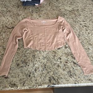 Brown Cropped Long Sleeve from Hollister size medium